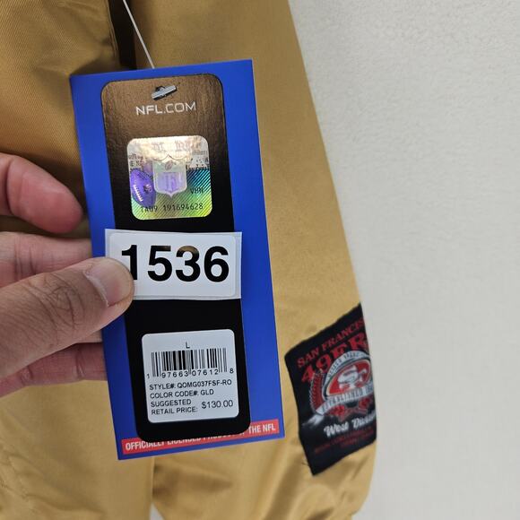 ULTRA GAME MEN'S LARGE SAN FRANCISCO 49ERS VARSITY SATIN BOMBER JACKET NWT - Picture 3 of 4